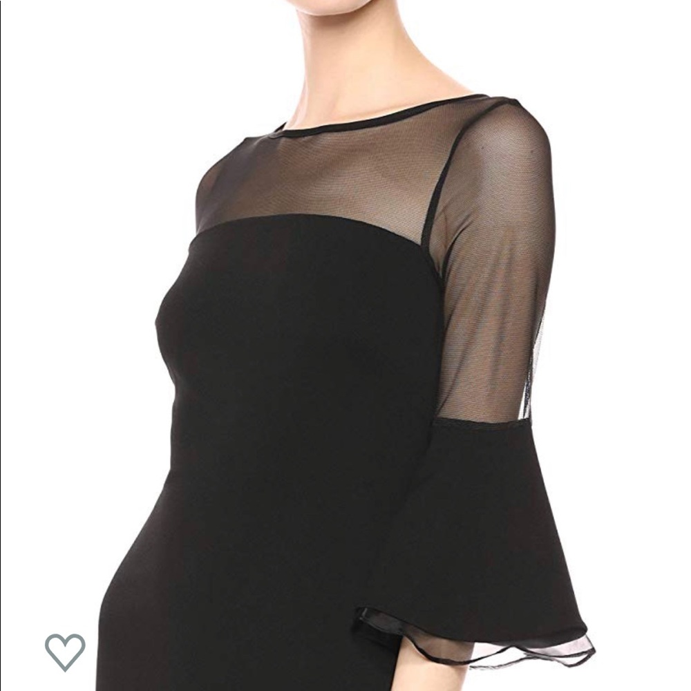 Calvin Klein Women's Illusion Bell Sleeve Gown